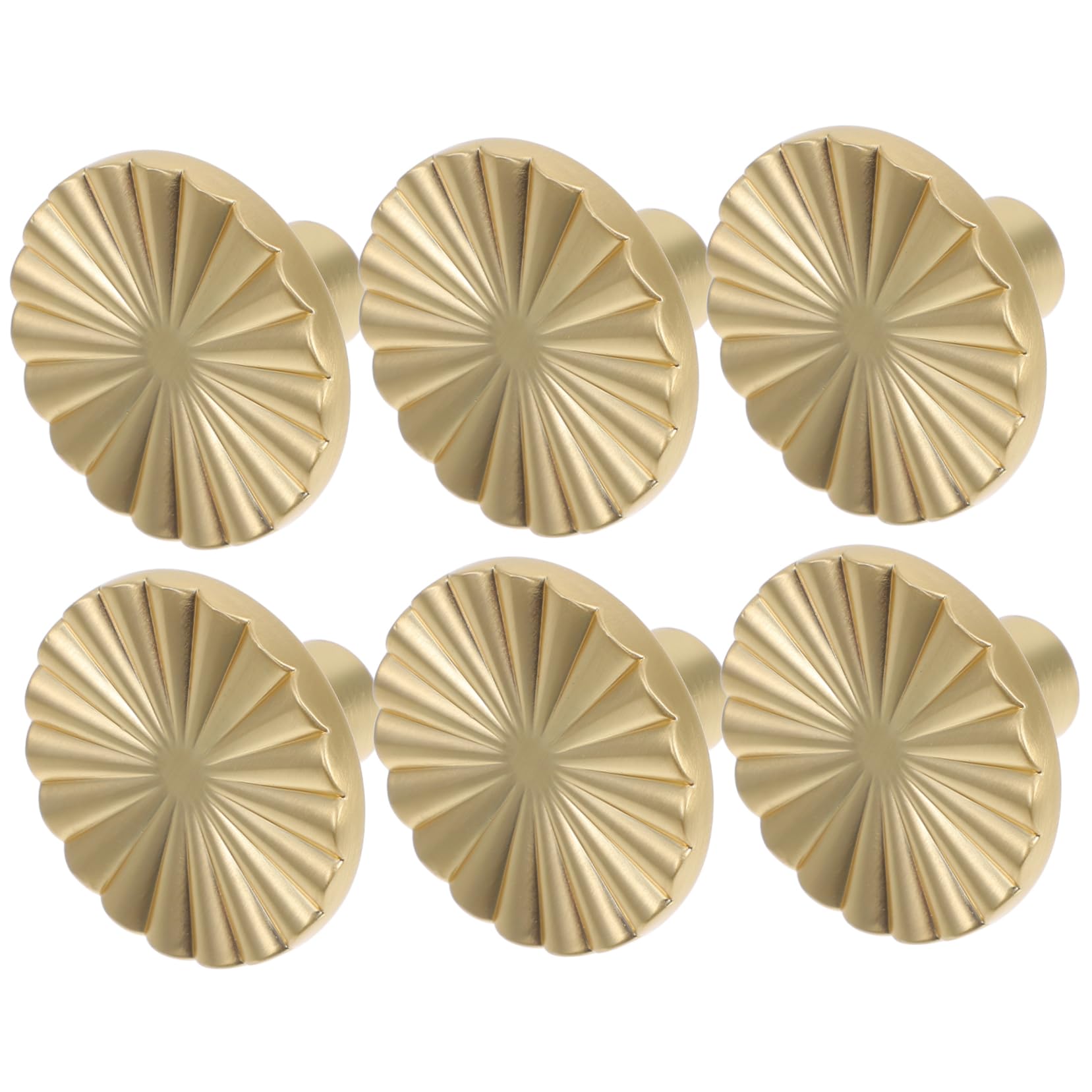 Boutons de tiroir ronds dorés Alipis en lot de 6 pour meuble