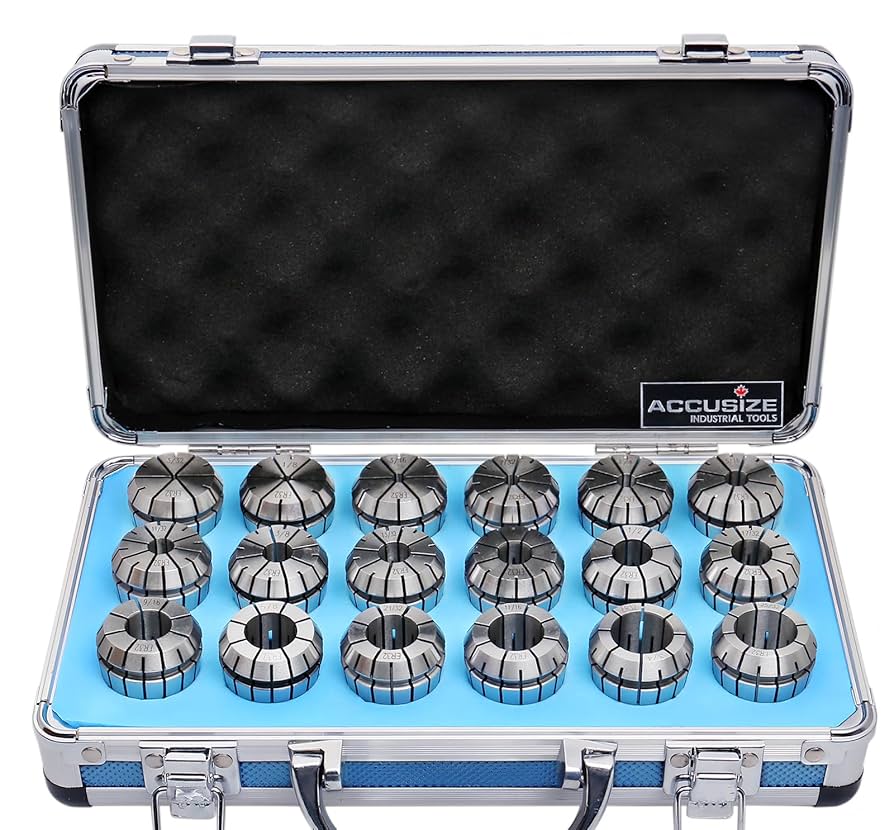 Accusize Industrial Tools 18 Pc Er32 Collet Set, Range from