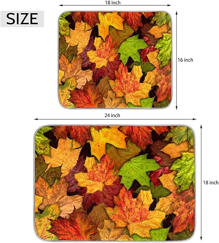 Miniatura 2 de Tapete absorbente para secar platos con hojas de arce otoñal, tapete escurridor de platos de microfibra de Acción de Gracias, tapete escurridor de