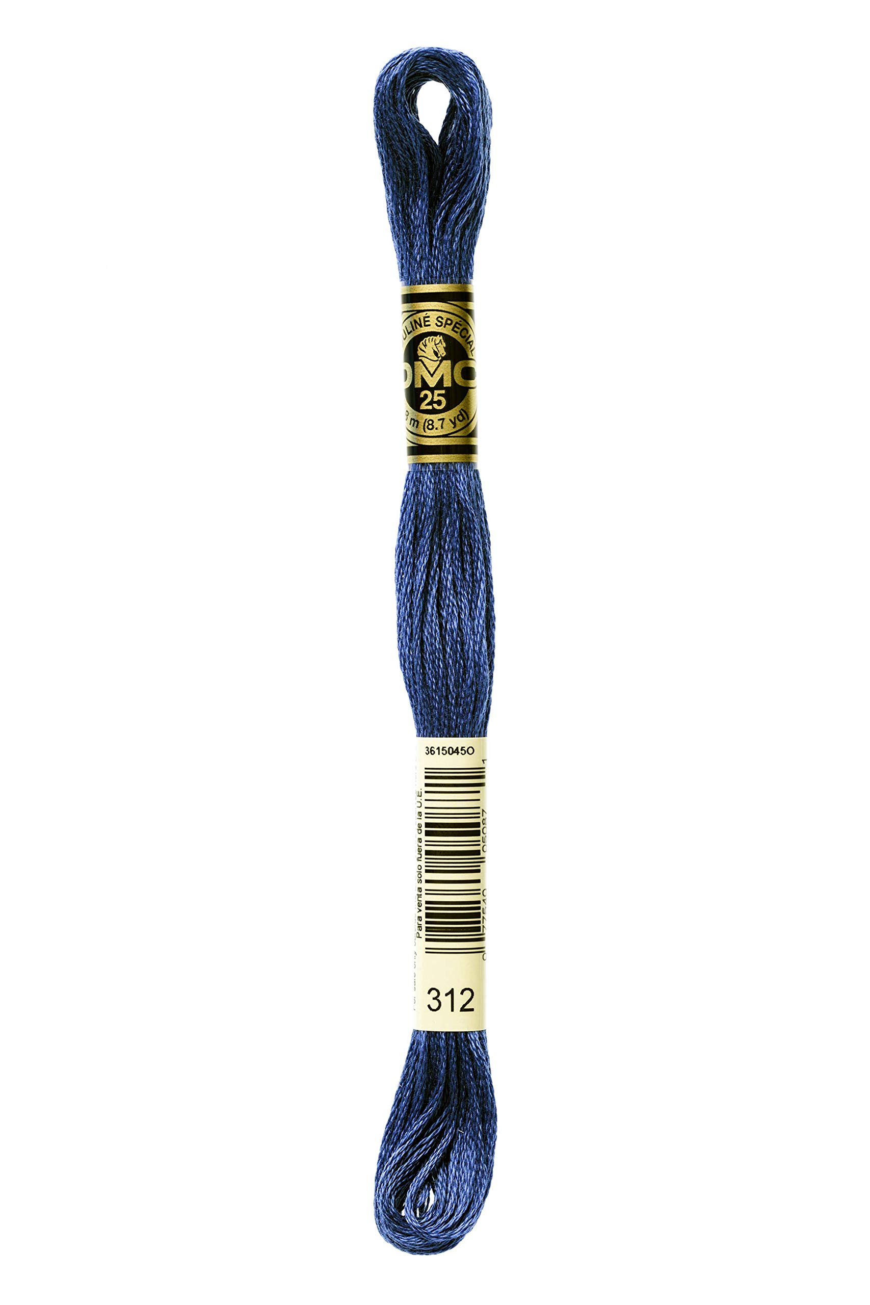DMC 117-312 Mouline Stranded Cotton Six Strand Embroidery Floss Thread, Dark Baby Blue, 8.7-Yard