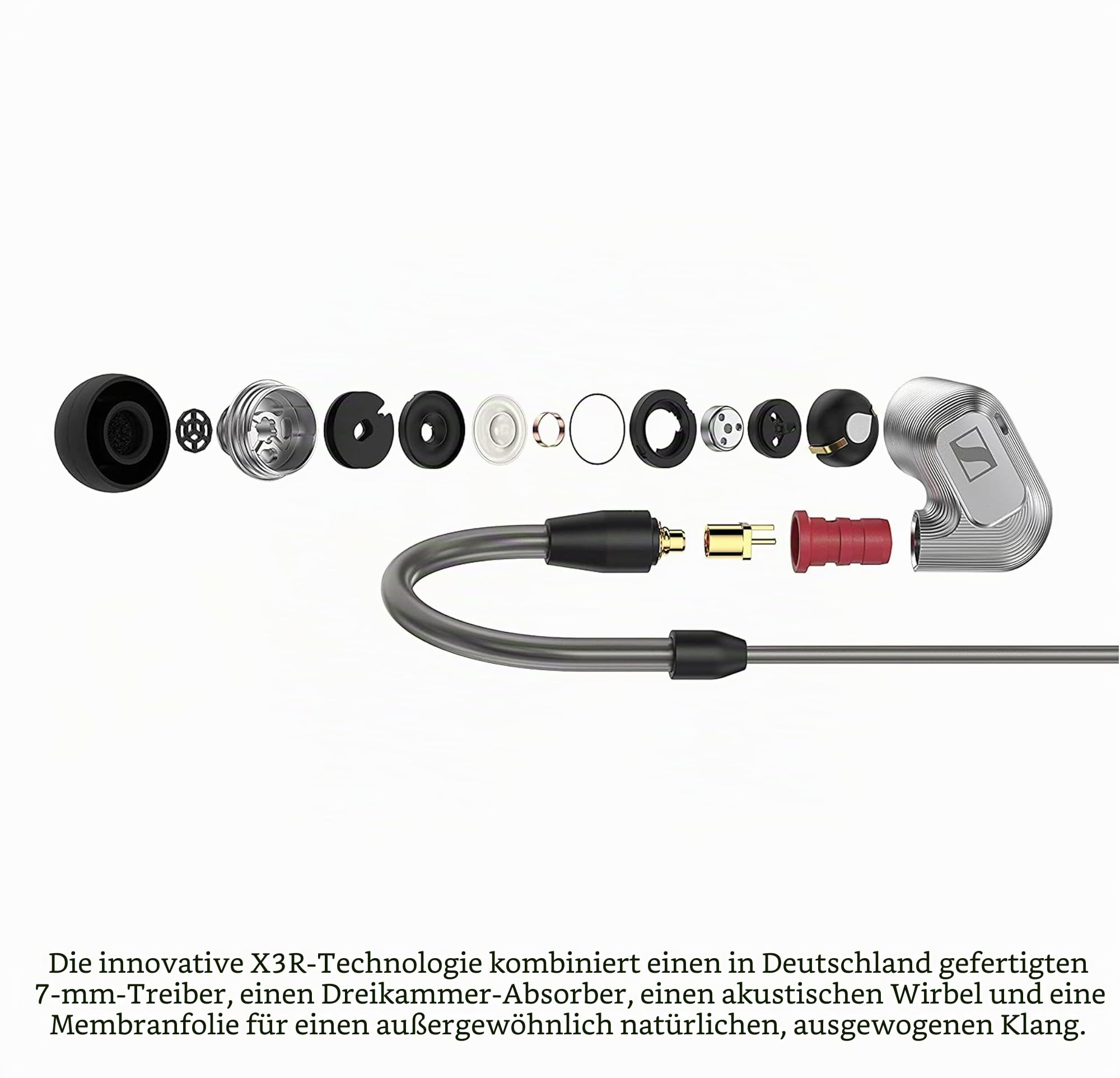 Sennheiser IE 900 Audiophile in-Ear Monitors, Mit Kabel - TrueResponse Transducers with X3R Technology for Balanced Sound, Grau
