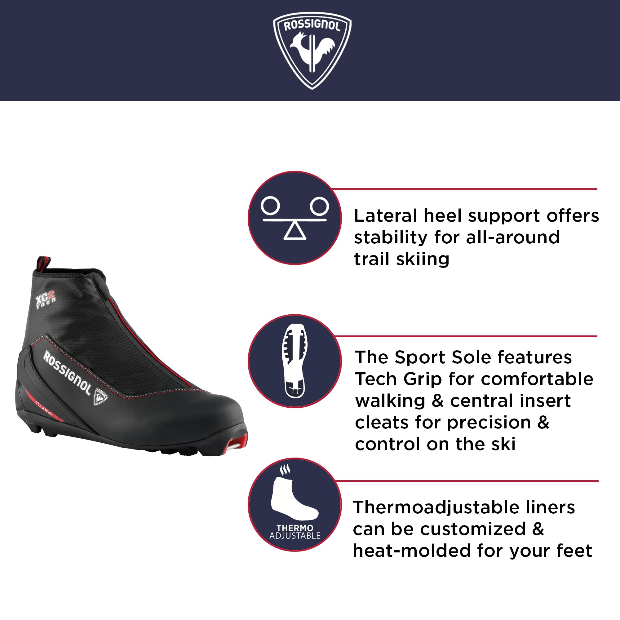 Rossignol XC-2 - Cross Country Touring Ski Boots for Men - Snow
