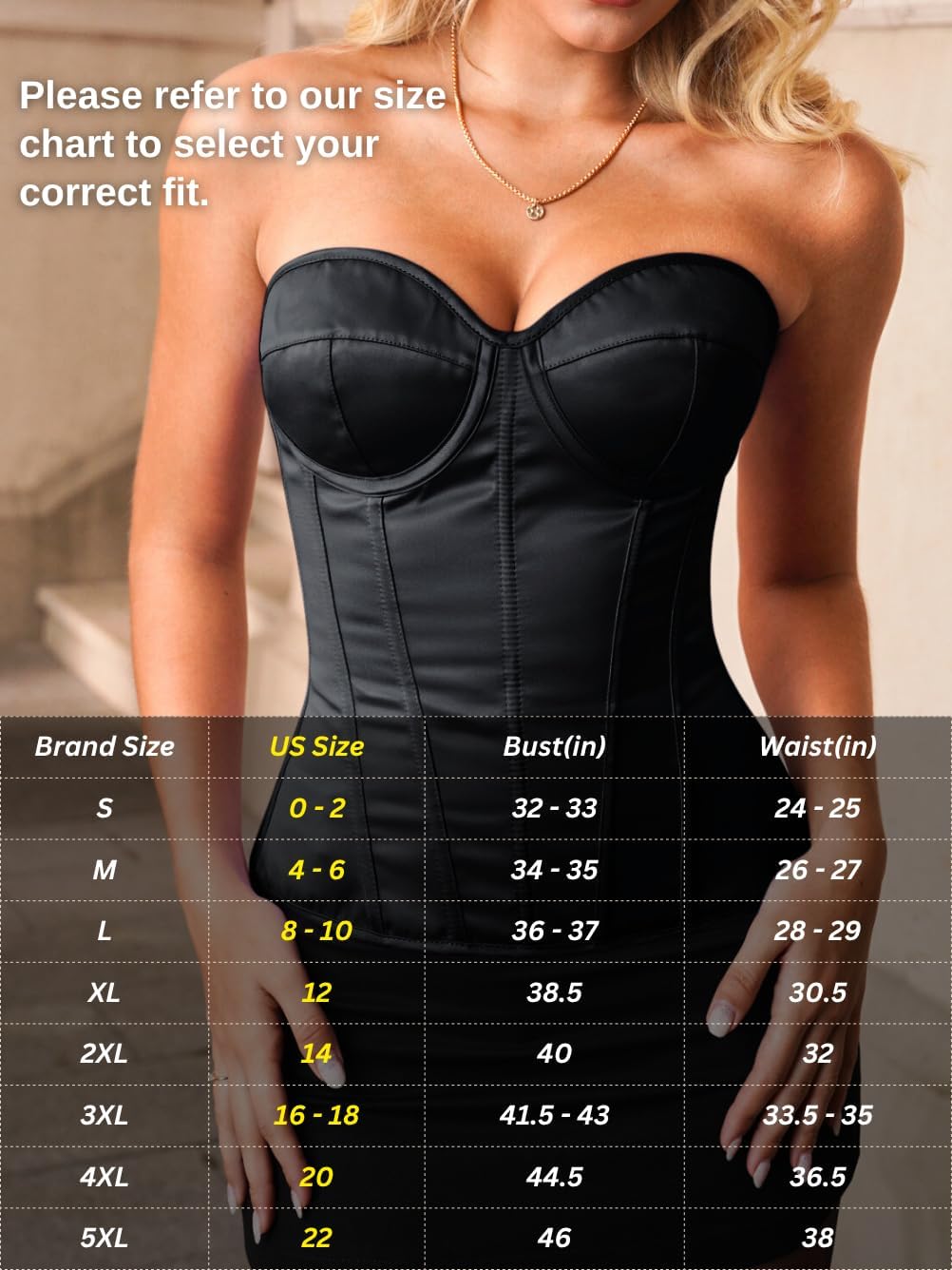 Women's Lustrous Satin Corset, Underwire Padded Lace-Up Boned Shapewear for Elegant Glam Outfits (S-5XL) - Image 6