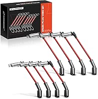 A-Premium High Heat Spark Plug Wires Set of 8 for Chevy Silverado GMC Sierra Tahoe Yukon V8 Engines - Reliable Ignition Upgrade
