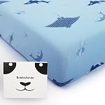 BubblePanda Rayon Made from Bamboo Crib Sheets for Baby Boys Girls Neutral Soft Stretchy Fitted Crib Mattress Sheet Standard 52" x 28" (Dinosaur)