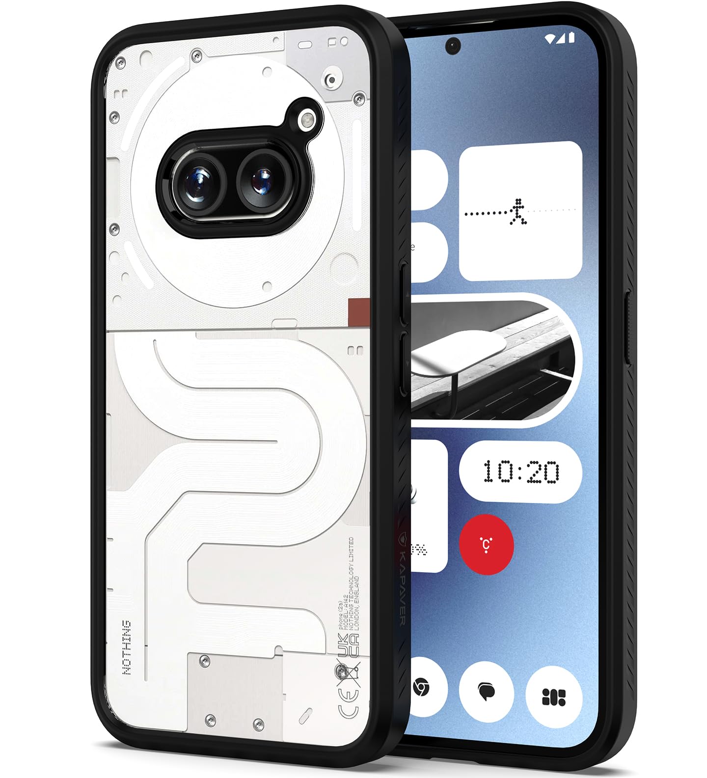 KAPAVER Thermoplastic Polyurethane Impulse Back Cover Case For Nothing Phone 2A 5G / Nothing Phone 2A Plus 5G (Black)