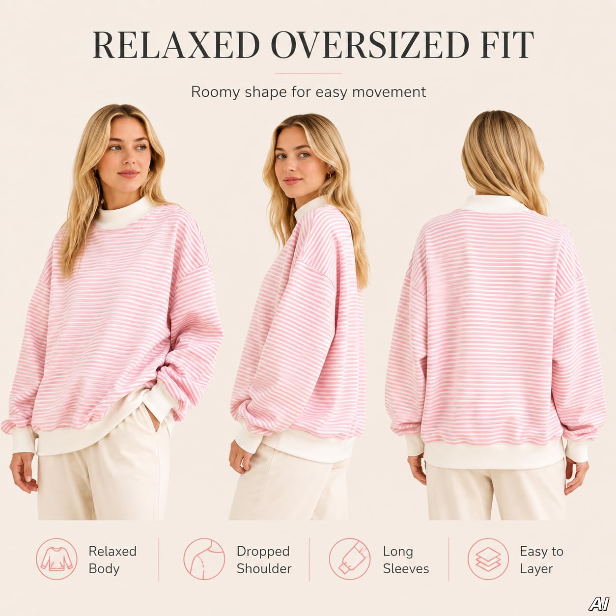 Sudadera para mujer con cuello alto