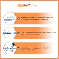 Vista 8 de Kit definitivo todo en uno de conectores de alambre de sellado con soldadura termorretráctil – pelacables, pistola de calor, Kuject 2000PCS