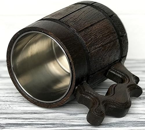 Miniatura 8 de Taza DnD. Taza gamer. Jarra de cerveza de madera. Regalo para novio. Taza de cerveza de madera Stein. D&D Tankard. Regalo friki. Regalos para