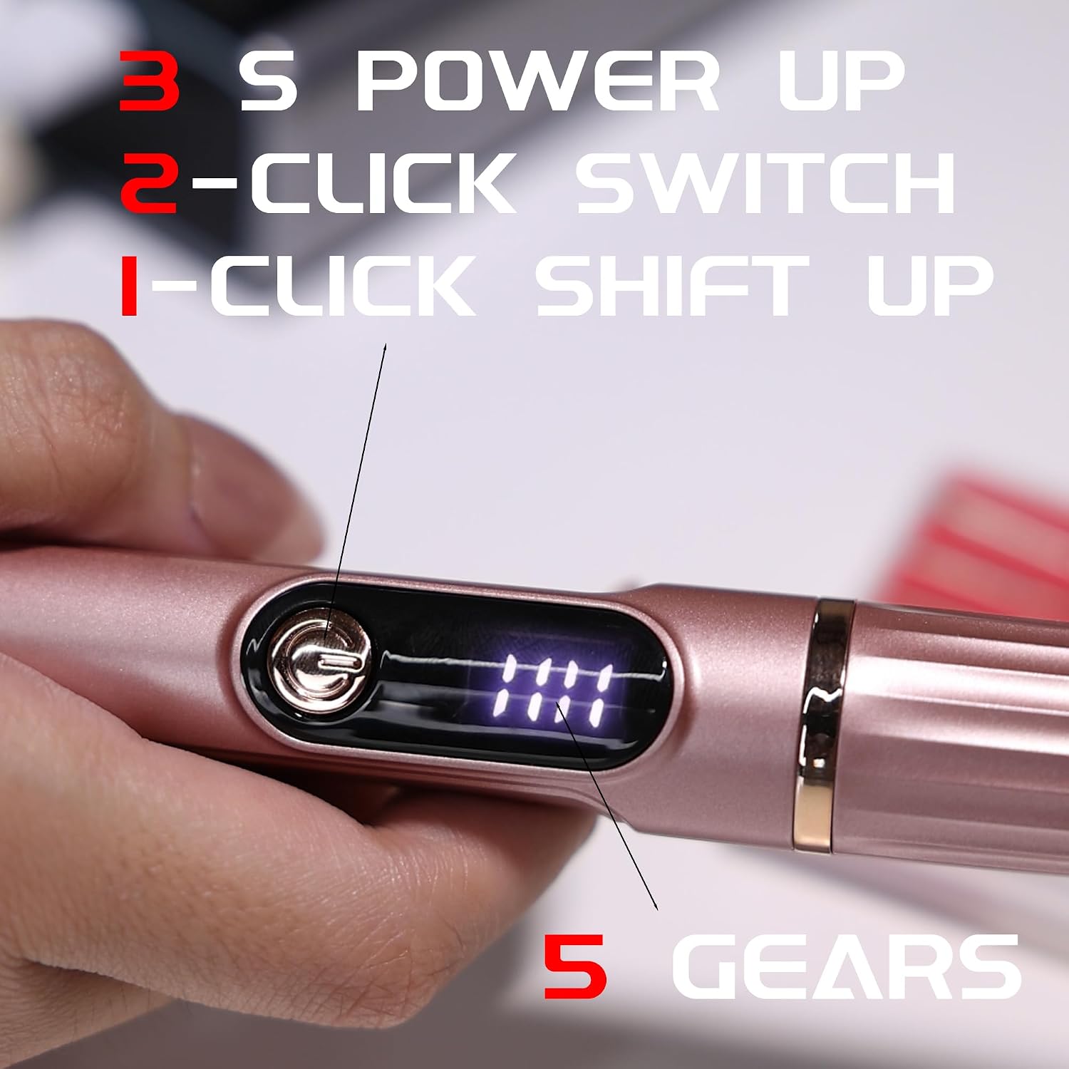 Cordless Electric Nail Drill 15000RPM Portable Nail File Kit | For acrylic & gel nails; professional manicure pedicure buffer tool; ideal for home & salon; with 11 bits & 26 sanding bands
