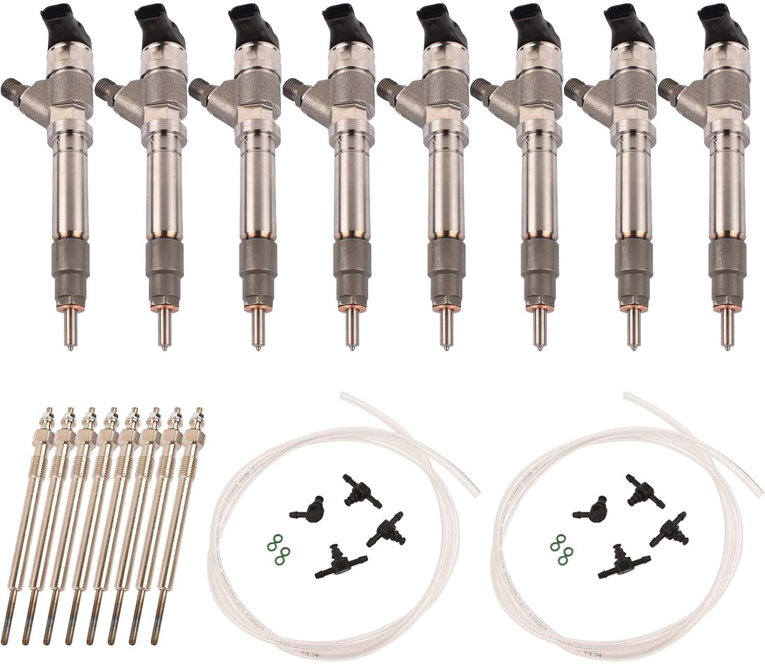 97780144 Diesel Fuel Injector kit Replacement for GMC/Chevy Express Savana Sierra Silverado 2500 3500 6.6L 2004-2005 97303657 0986435504