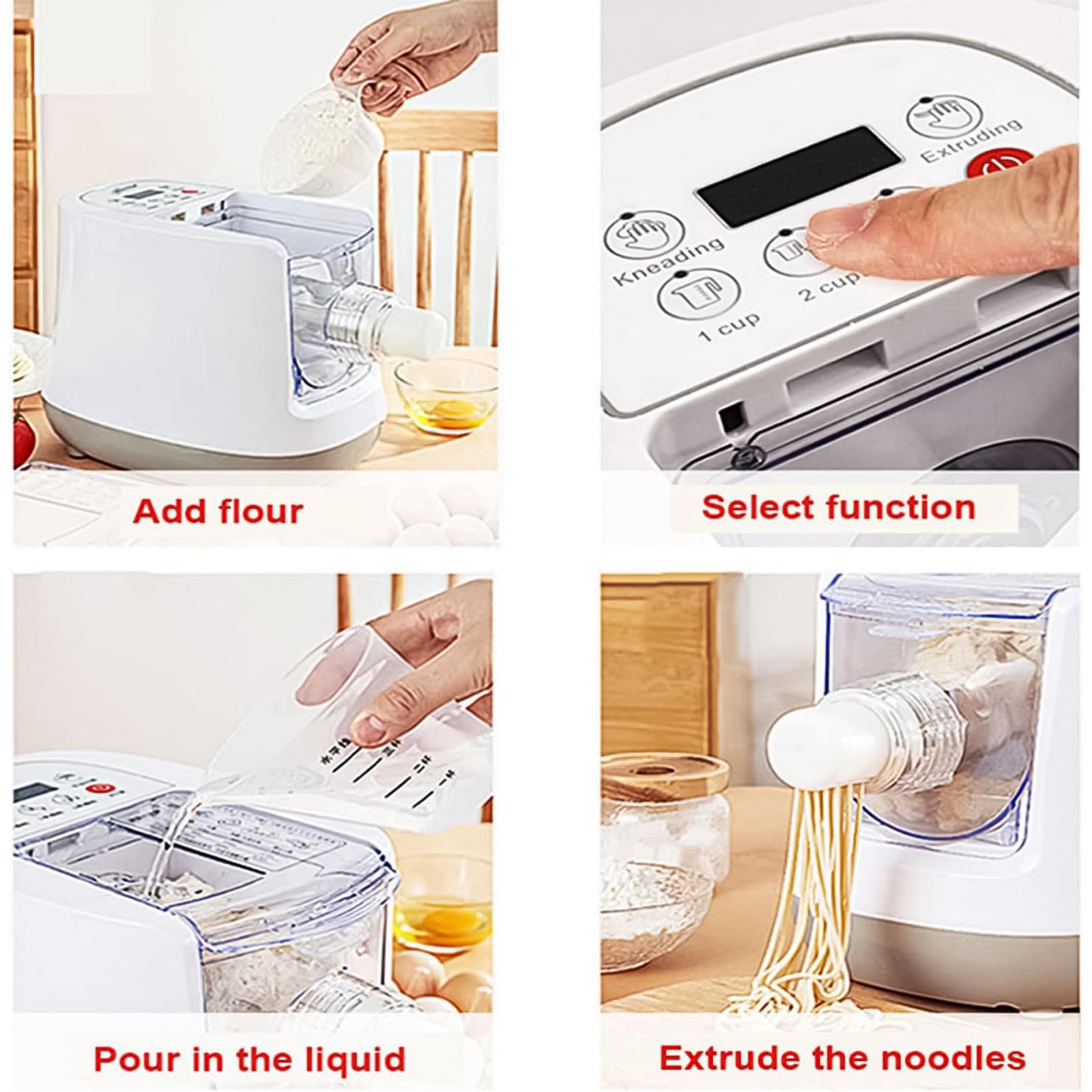Macchina Automatica Per Pasta Elettrica, 260w Per Spaghetti E Noodles Freschi Fatti In Casa In 10 Minuti, Multifunzionale Con Estrusore Multi-forma E Sfogliatrice Per Impasto Per Pasta Ripiena E Macch
