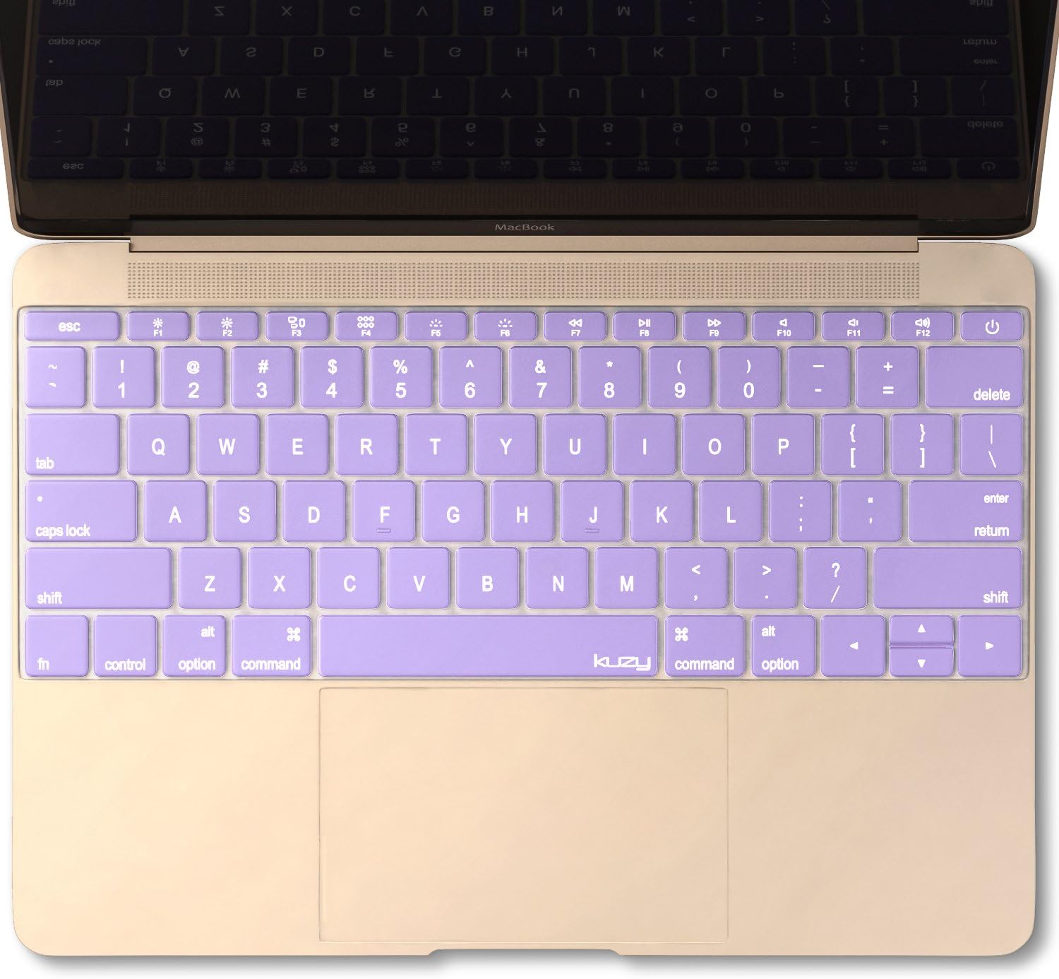Kuzy Compatible with MacBook Pro 13 inch Keyboard Cover A1708 No TouchBar and MacBook 12 inch Keyboard Cover A1534 Silicone Skin, Light Purple