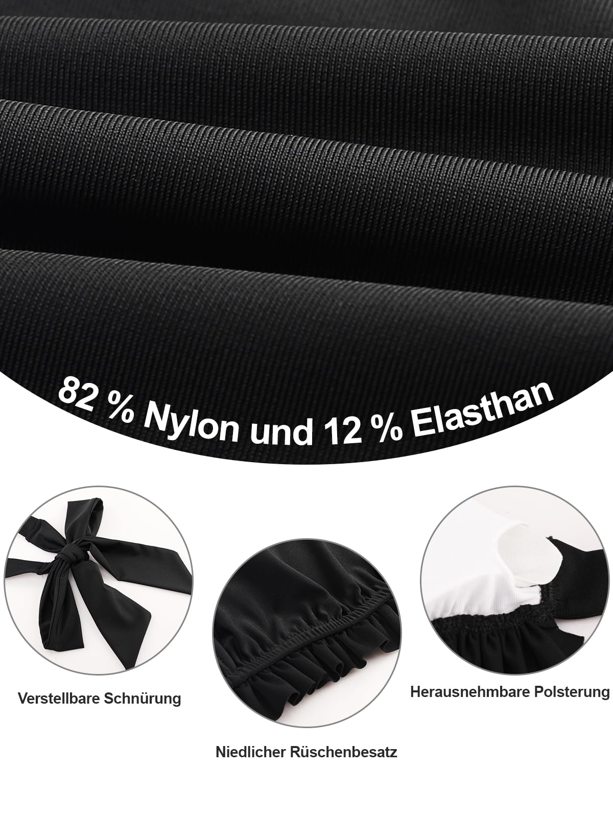 Maillot de bain 3 pièces avec corset à lacets et rembourrage intégré, pour fille, adolescente, enfant