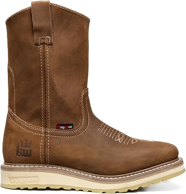 King Welt 920 CALEXICO 11" Ranching, Farming Lightweight Comfort Work boot, Square Toe, Pull-On Ease, Full Grain Leather, Durable Double Density Slip Resistant Sole