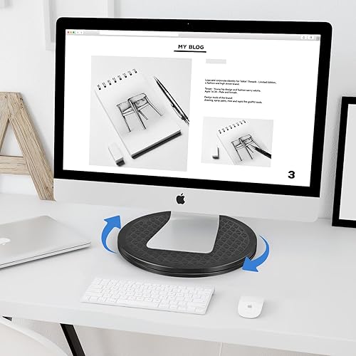 Miniatura 4 de Soporte giratorio de alta resistencia de 10 pulgadas con rodamientos de bolas de acero  Lazy Susan tocadiscos para monitores de pantalla plana,