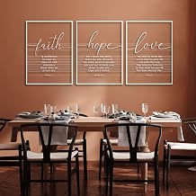 Metal Bible Verse Wall Decor, Faith Hope Love Quotes Metal Wall Art, Christian Metal Wall Art, Scripture Metal Wall Decor, Inspirational Wall Art, Living Room Wall Art, Christian Home Decor Gift White, 53"x 24"| 135x62cm