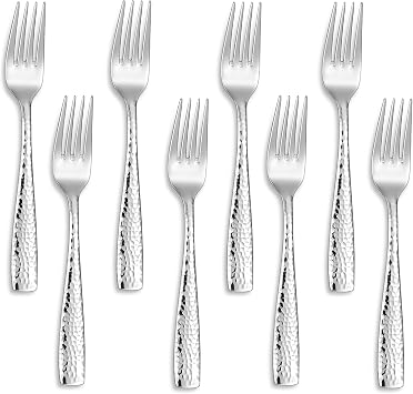KEAWELL Premium Louis 8-Piece Hammered Fork Set (8, 7.6 Salad Fork)