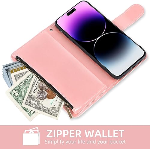 Miniatura 5 de Asuwish Funda de teléfono para iPhone 14 Pro de 6.1 pulgadas con protector de pantalla de vidrio templado y soporte para tarjeta de crédito,