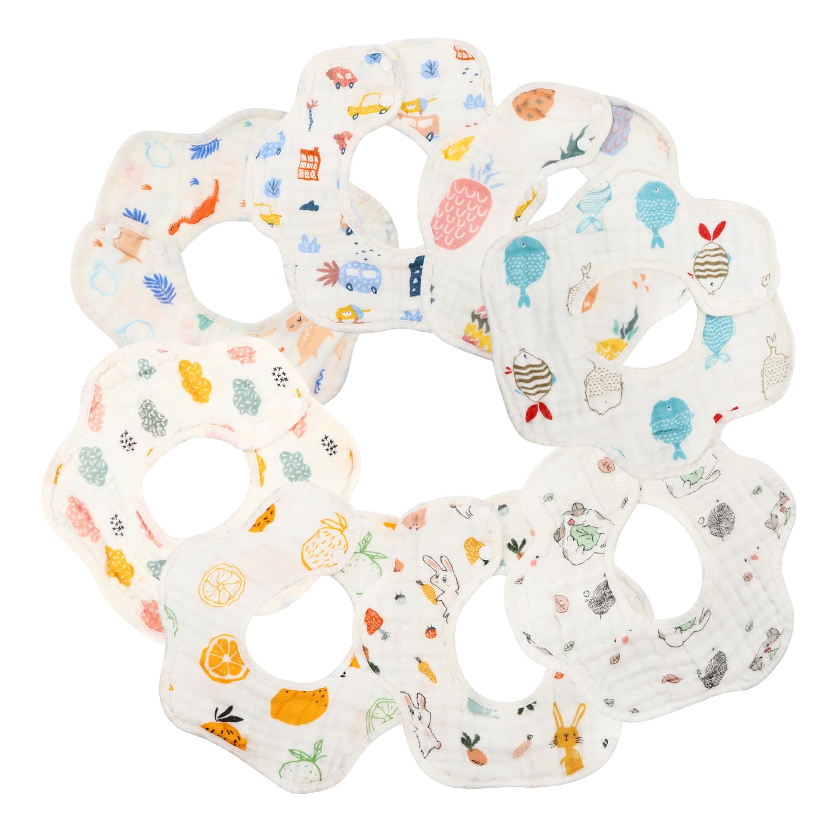Toyvian 8 Pezzi Bavaglini A Scatto Per Bambini Bavaglini Per Bambini Bavaglini Per Bambini Bavaglini Per Bavaglini Per Bavaglini Per Bambini Asciugamano Per L'Alimentazione Del Bambino