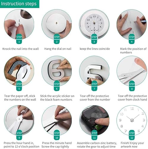 Miniatura 7 de BST - Notas de ballet DIY, diferentes luminosas sin marco, reloj de pared, decoración de sala de baile, regalo de diseño creativo, 47 pulgadas