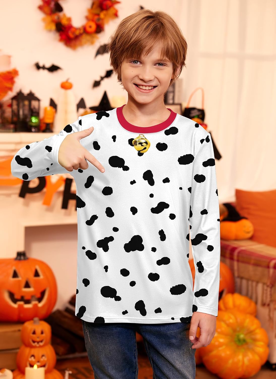 Kids Halloween Shirt Funny Graphic Tshirt Long Sleeve Crewneck Tee