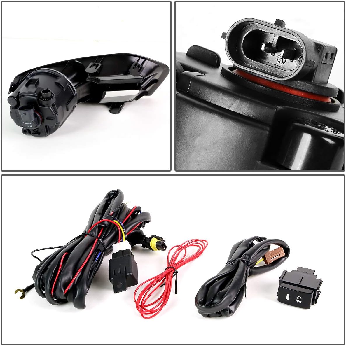 Auto Dynasty Fog Lights Assembly Compatible with 2011 2012 2013 2014 Murano Front Bumper Driving Fog Lamps w/Switch, Driver and Passenger Side, Smoked Lens