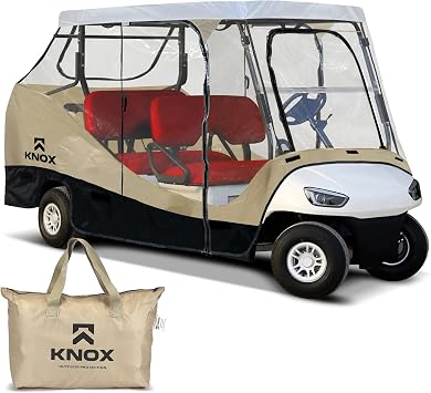 4 Person Golf Cart Enclosure 79" Long Roof, 600D Portable Transparent Driving Golf Cart Cover Storage, Golf Cart Accessories, Compatible with EZGO TXT/RXV, Yamaha, Club Car DS Precedent