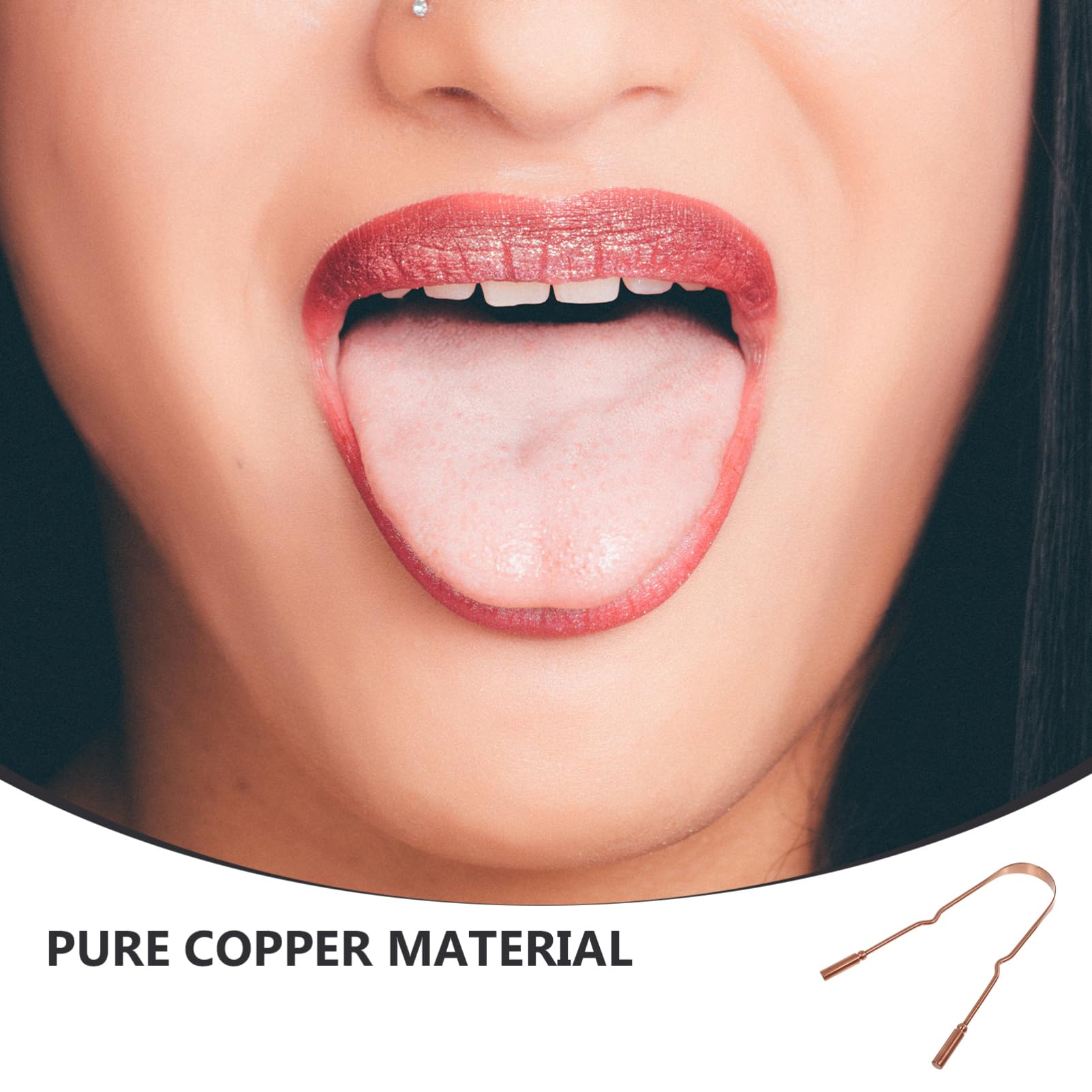 PLAFOPE 1Pc Scraper Tool Ergonomic Copper for Adults Durable and Easy to Use Oral for Breath and Coating Removal Finish