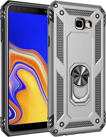 for Samsung Galaxy J4 Plus Case,360 Degree Rotating Ring Holder Kickstand Case for Samsung SM-J415GN/DS Galaxy J4+ / SM-J415FN/DS SM-J415F/DS SM-J415FN SM-J415G/DS SM-J415GN SM-J415F Case Cover Silver