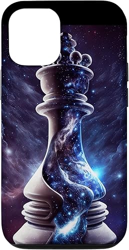 Funda para iPhone 1212 Pro Boho Galaxy Chess Retro King Chess Purple Vintage Space Case