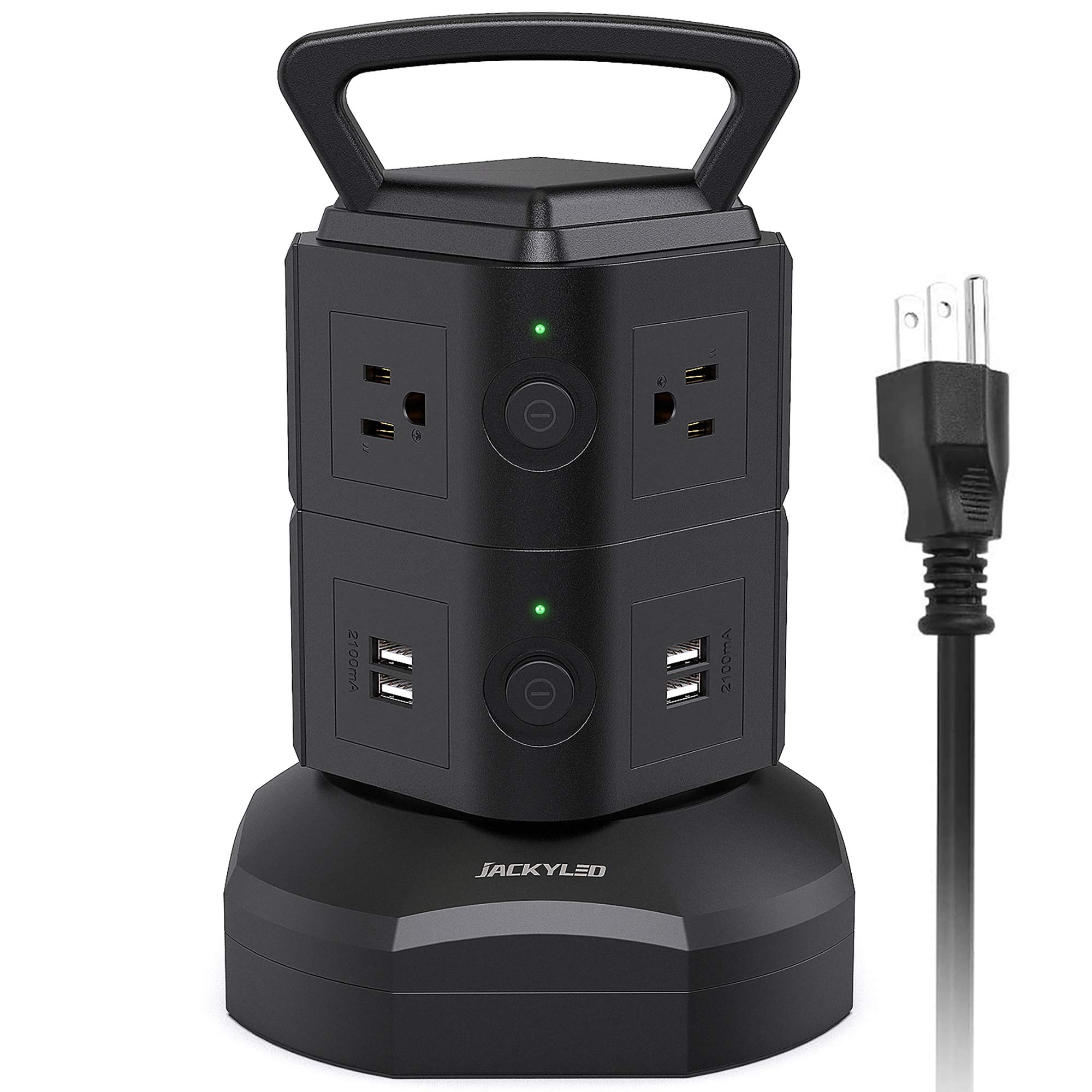 JACKYLED Power Strip Tower Surge Protector, 12 AC 6 USB (2 USB C), 1050J — Amazon image 11