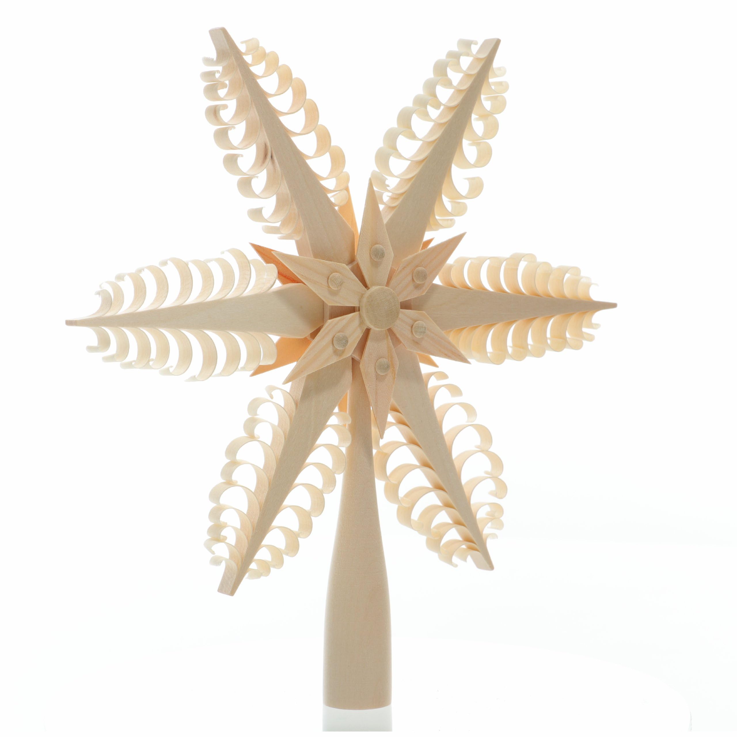 Rudolphs Schatzkiste Baumschmuck Christbaumspitze Mitte mit Holzstern(Beidseitig) BxHxT=20x21x3cm NEU Weihnachten Christbaum Baum Spitze Holzschmuck Holz Seiffen Erzgebirge Dekoration
