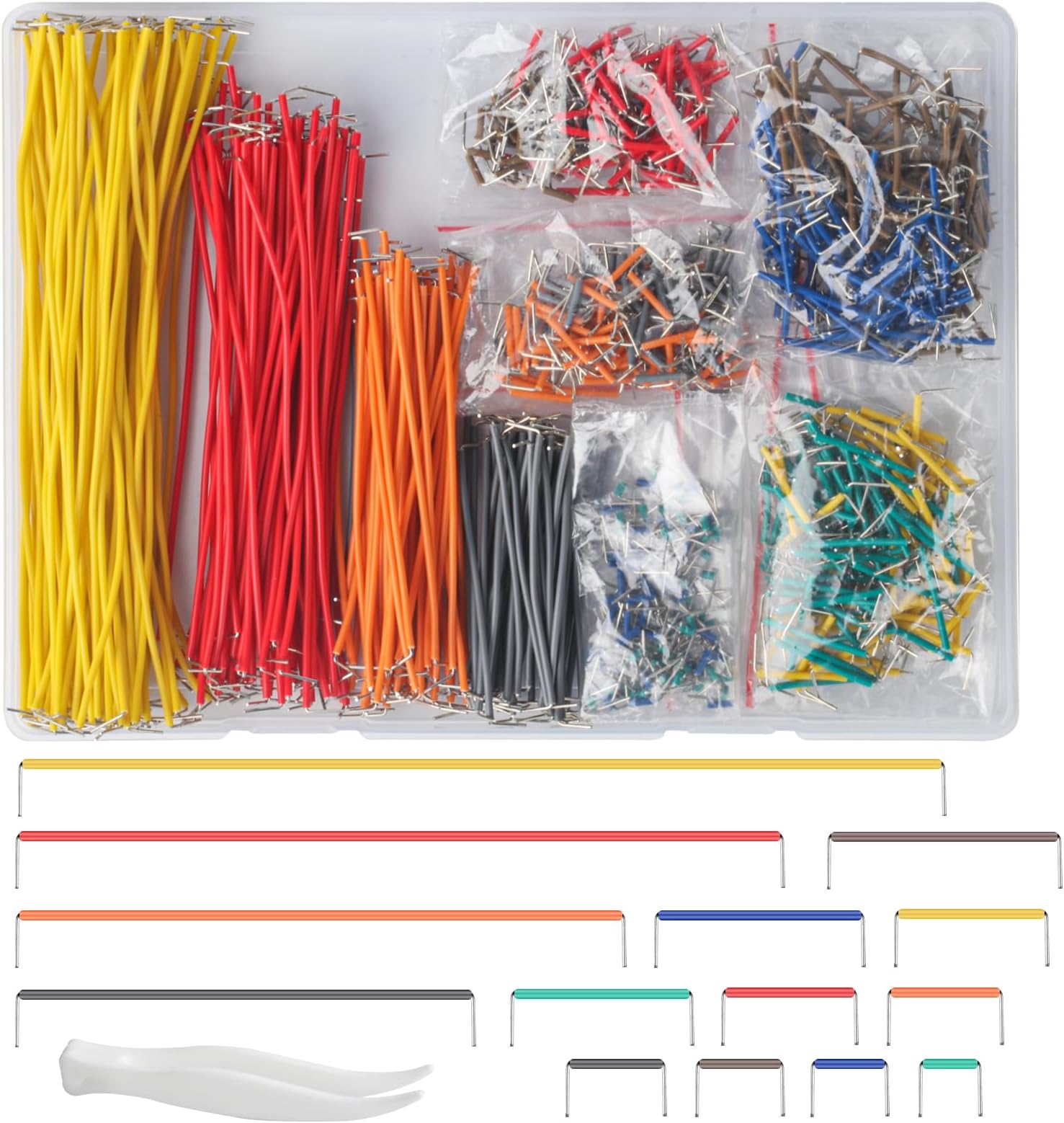 840 Pcs Breadboard Jumper Wires Kit, PCB Breadboard Jumper Wire Cables, Solderless Flexible Breadboard Wire Kit, Circuit Board Breadboard Wires Assortment for Arduino, 14 Vaules 2-125 mm
