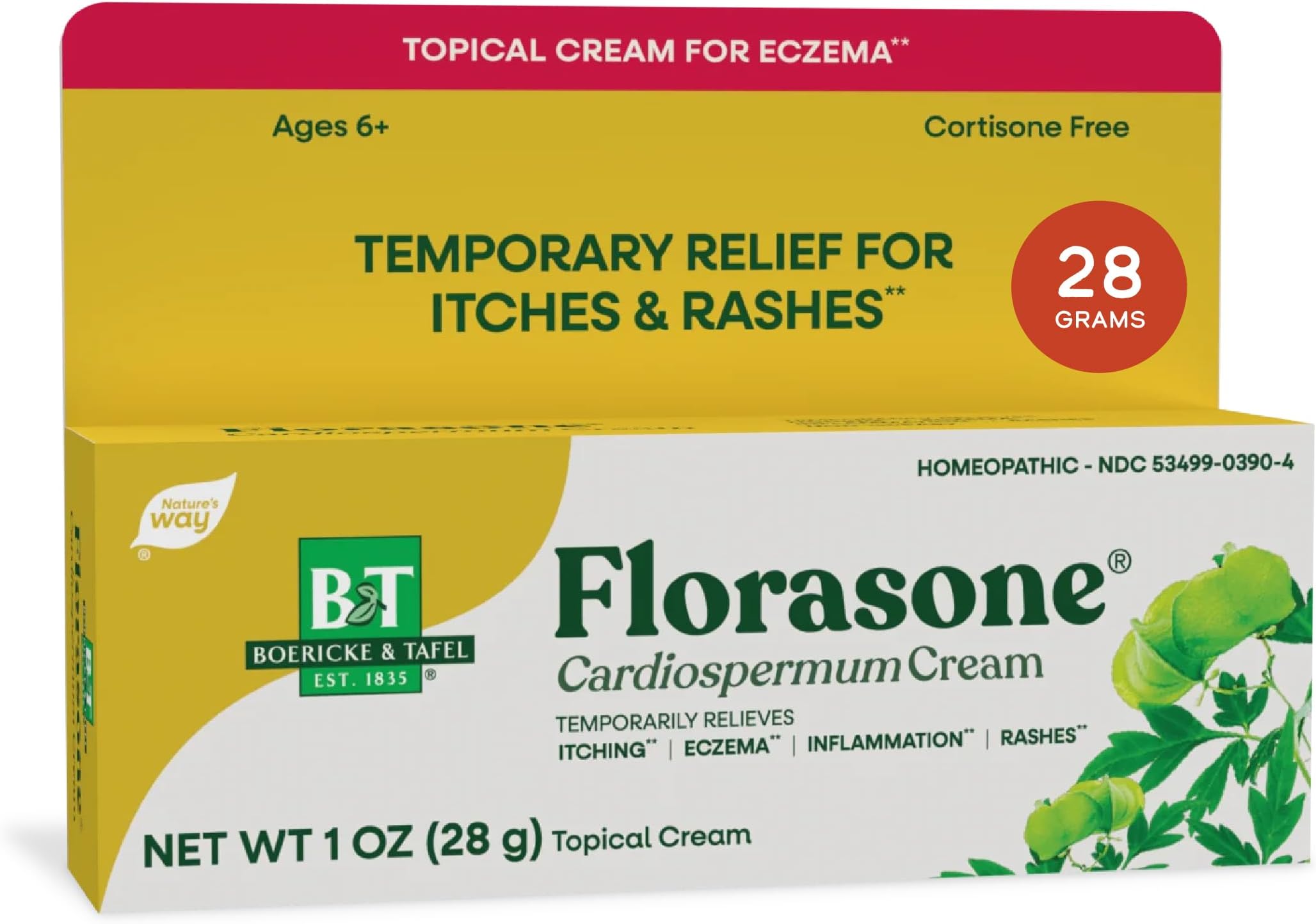 Nature's Way Boericke & Tafel Florasone, Homeopathic Topical Cream, 1 Oz