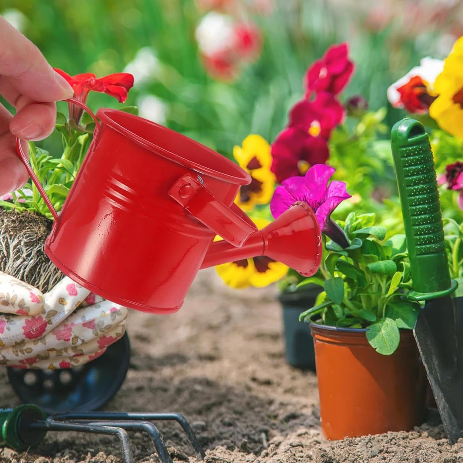 Amazon.co.jp: じょうろ、亜鉛メッキ鉄製植物散水缶、頑丈なハンドル