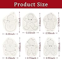 Vista 7 de 6 moldes de fondant de Navidad, molde de silicona de caramelo de chocolate de hombre de jengibre, molde de decoración de pasteles de cocina