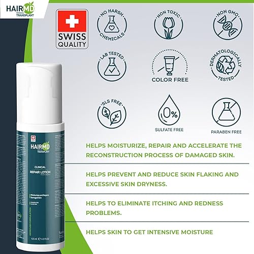 Miniatura 5 de Set de reparación capilar con champú y loción, tratamiento de pérdida de cabello para procedimiento posterior al trasplante capilar con biotina,