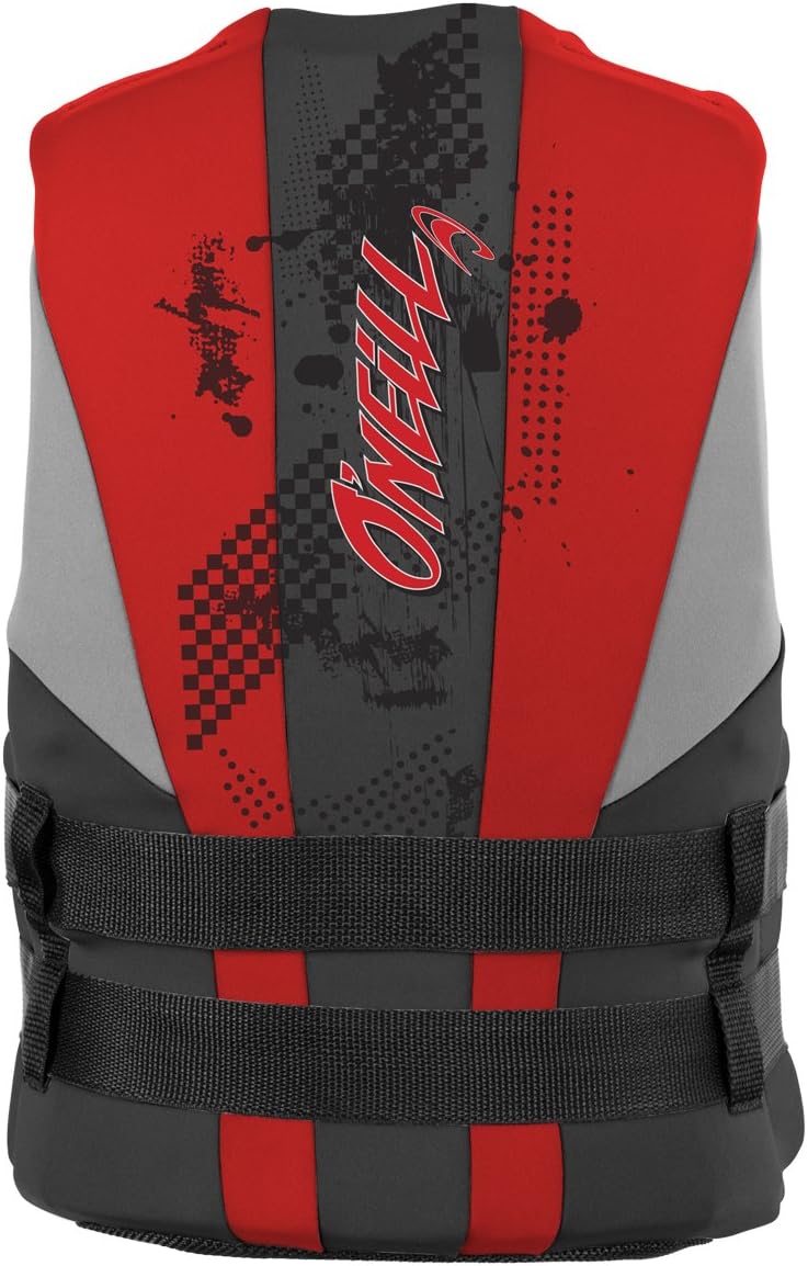 O'Neill Youth Reactor USCG Life Vest 50-90 lbs Coal/Red/Flint