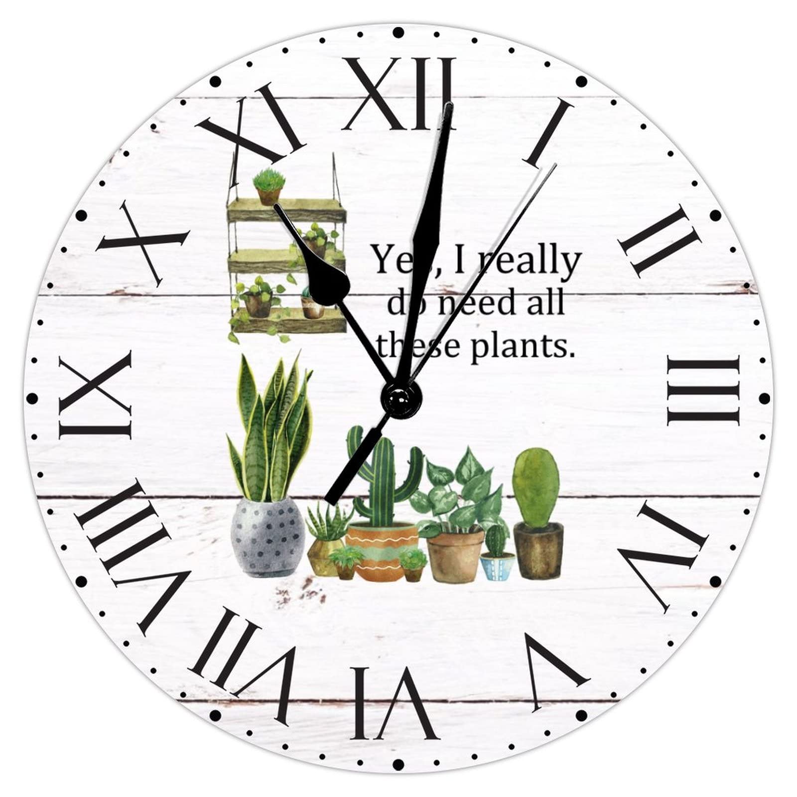 Horloge murale plantes en PVC sans tic-tac pour une cuisine lumineuse