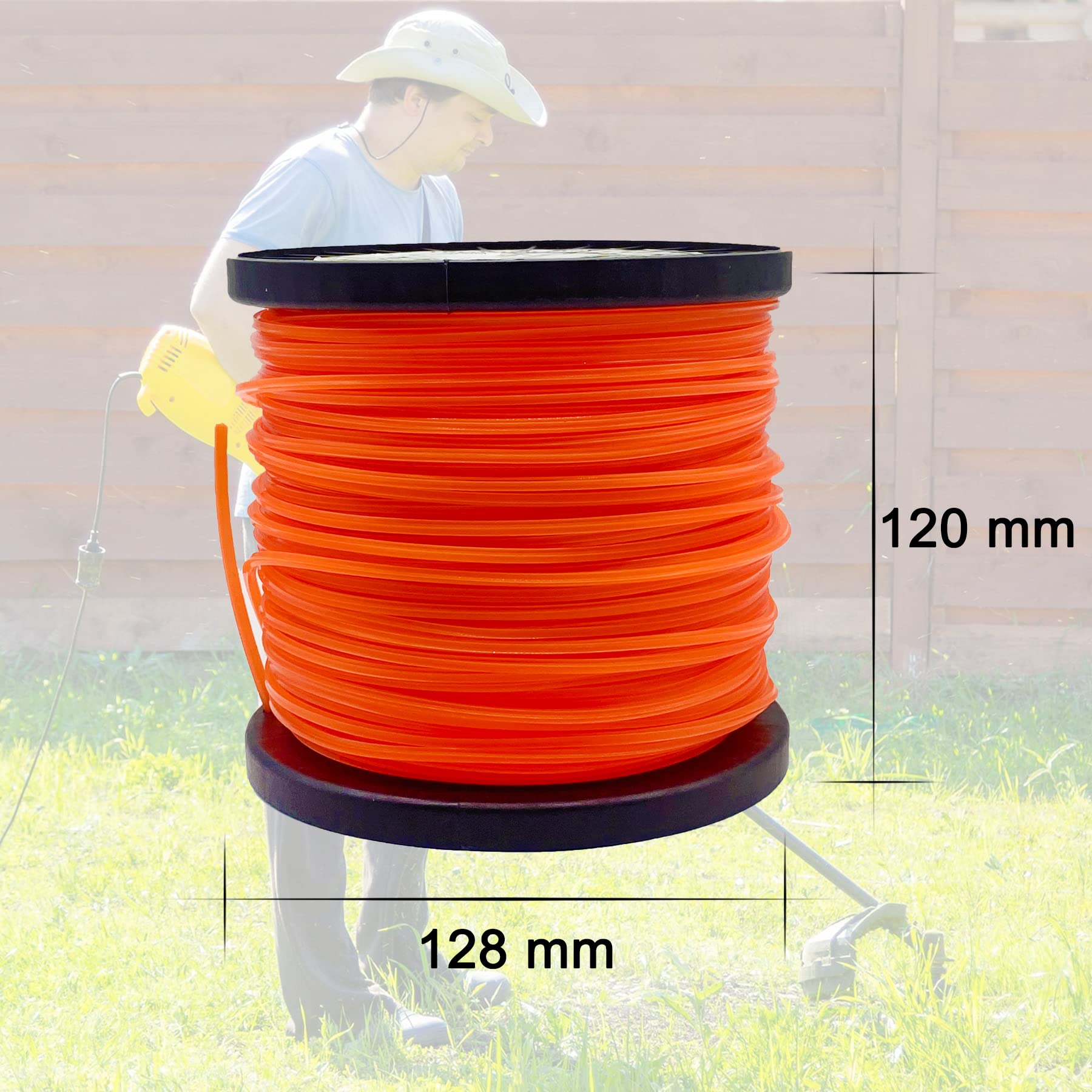 Fil Débroussailleuse Viabrico 2.4mm - 100m Nylon Renforcé Qualité Pro - Coupe Herbe épaisse