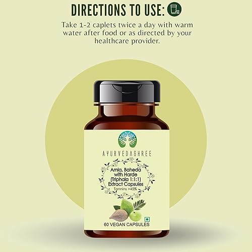 Miniatura 6 de Extracto de Triphala 500mg - 60 cápsulas vegetarianas  Extracto de Amla, Baheda y Harad   Todo natural  100% vegano  Sin gluten  Certificado GMP.