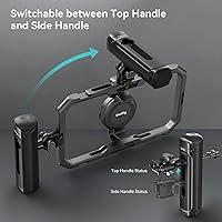 Vista 4 de SMALLRIG Mango de liberación rápida lateral para jaula universal de teléfono móvil 4299 y jaula para iPhone 15 Serie, mango de aluminio con zapata