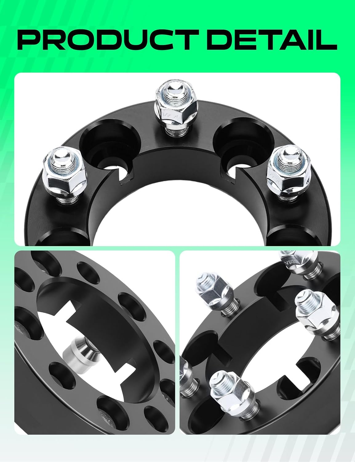 YHTAUTO 5x4.5 Wheel Spacers 1.25 inch Fits XJ MJ ZJ KJ YJ TJ Jeep Grand Cherokee, Wrangler, Explorer, Edge, Mustang, Cougar, MKX, 5x114.3mm Tire Spacers 1/2" x 20 Studs, 87.1mm Center Bore 5 Lug 4PCS