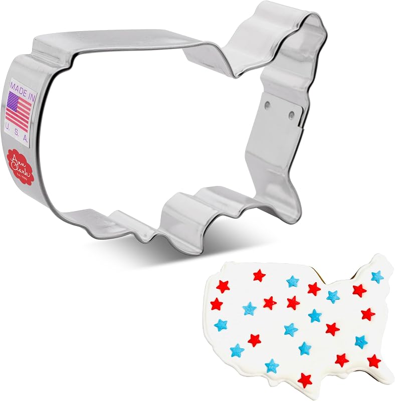 Ann Clark USA Map Cookie Cutter Large, Made in USA | Perfect Size and Shape, America’s Largest Cookie Cutter Maker, Food-Safe American Steel