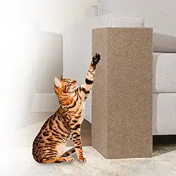 Arranhador Pet Gatos Cama Box e Canto De Sofá Com 2 Peças Montado MDF Premium (Bege)