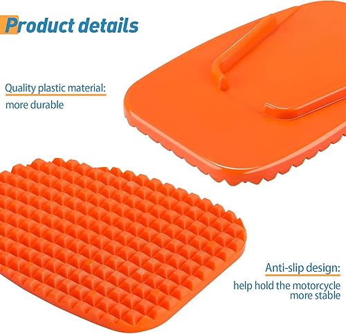 Miniatura 3 de 4 piezas naranja soporte de pie de motocicleta placa de soporte de pie de motocicleta motor soporte motor placa antideslizante accesorio de