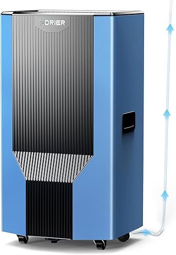 Deshumidificador de 120 pintas con bomba y manguera de drenaje para habitaciones grandes comerciales e industriales, sótanos, depósitos, almacenes,