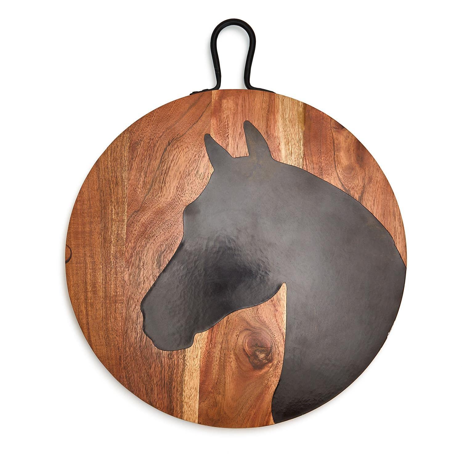 Two's Company Profile Horse Hand-Crafted Charcuterie/Tapas/Cheese Board w/ Resin Inlay