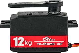 12kg Low Profile Servo 180 TD-9512MG RC Digital Servo Waterproof Full Metal Gear High Speed 1000-2000ues for 1/8 1/10 RC Car Helicopter Tail Robot (Remote Control)